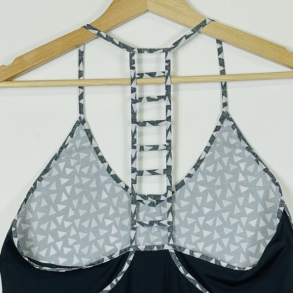 Lululemon Grey Triangle Lattice Racerback Stretch Tank Top Shirt Womens Small - Picture 5 of 6